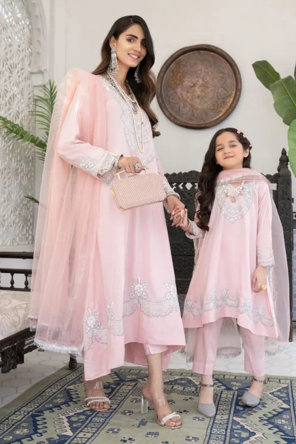 Eid Ready to Wear Embroidered Collection - 3Pcs Pink