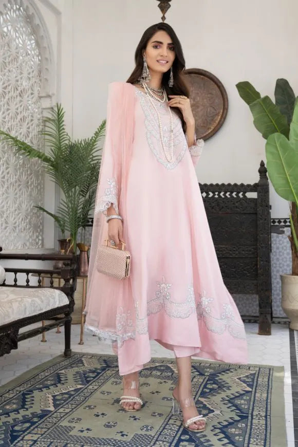 Eid Ready to Wear Embroidered Collection - 3Pcs Pink