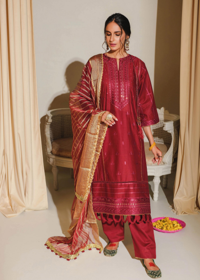 EMBROIDERED FESTIVE EID COLLECTION WITH ORGANZA DUPATTA 05