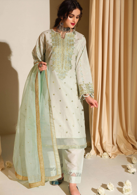 EMBROIDERED FESTIVE EID COLLECTION WITH ORGANZA DUPATTA 01