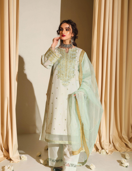 EMBROIDERED FESTIVE EID COLLECTION WITH ORGANZA DUPATTA 01